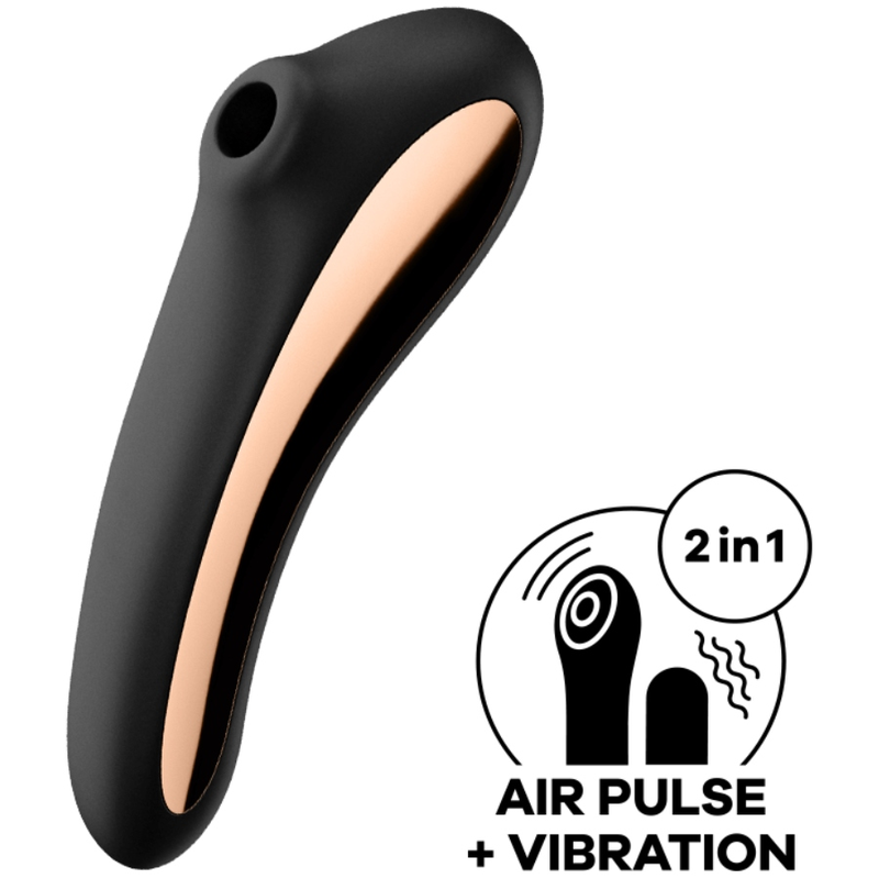 SATISFYER - VIBRADOR DUAL KISS AIR PULSE PRETO