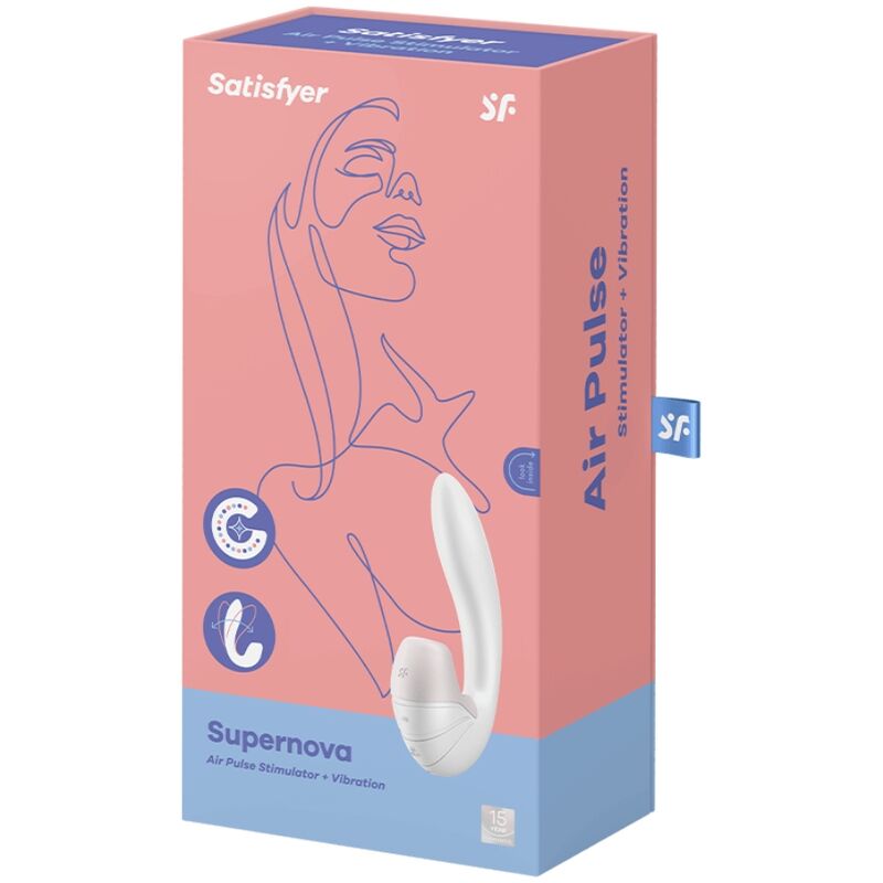 SATISFYER - ESTIMULADOR DE PULSO DE AIRE SUPERNOVA Y VIBRACIÓN ROSA