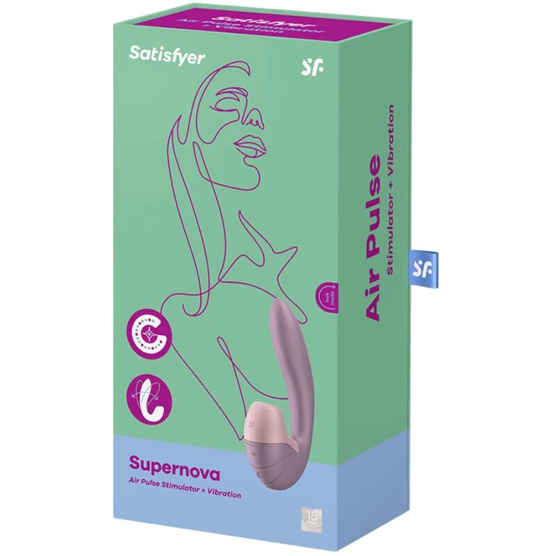 SATISFYER - ESTIMULADOR DE PULSO DE AIRE SUPERNOVA Y VIBRACIÓN ROSA