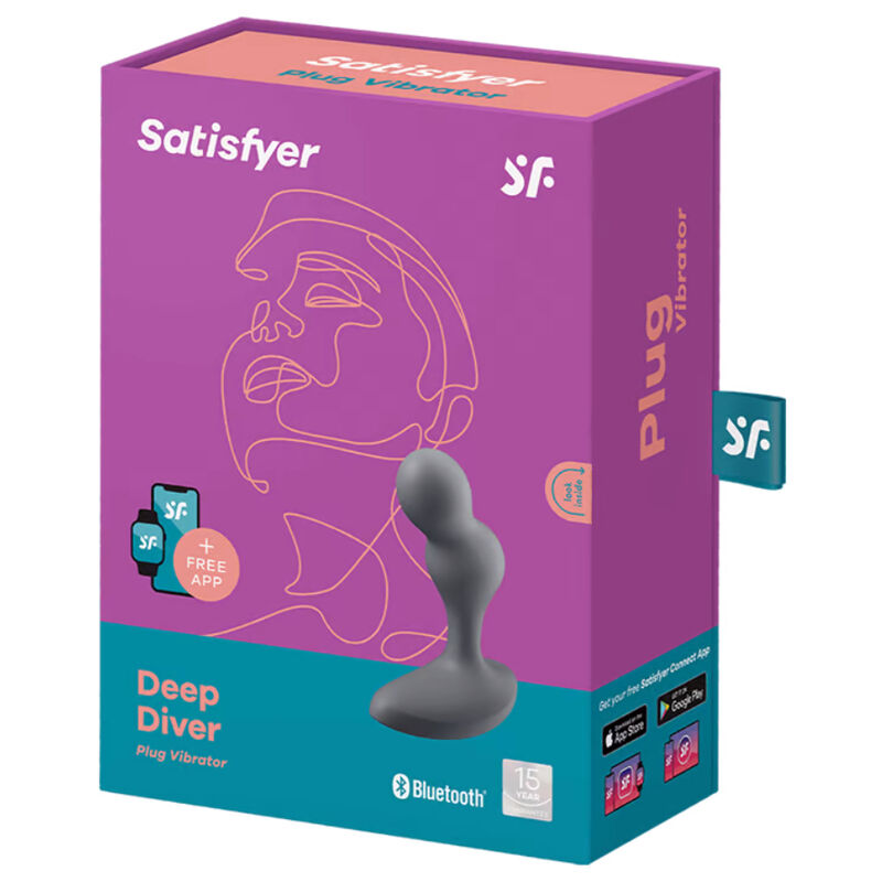 SATISFYER - APP DEEP DIVER VIBRATING PLUG AZUL