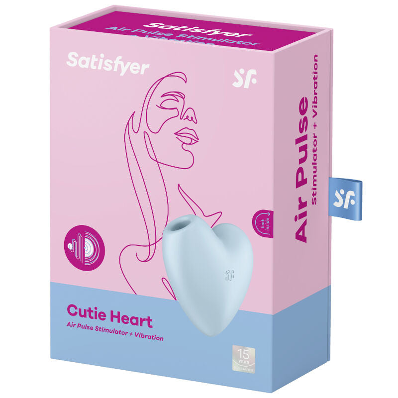 SATISFYER - ESTIMULADOR Y VIBRADOR DE PULSO DE AIRE CUTIE HEART ROSA