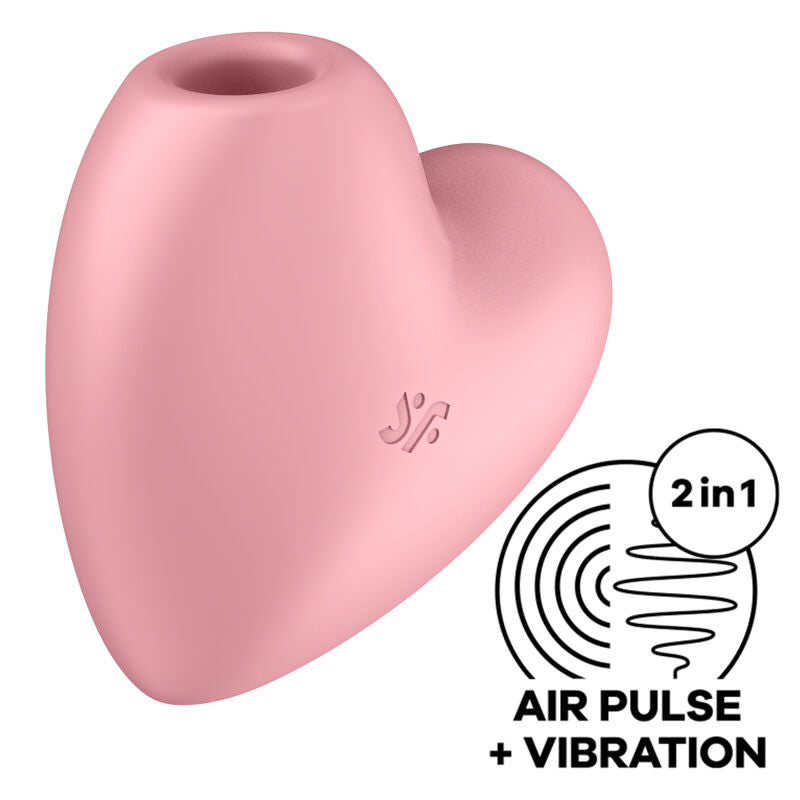 SATISFYER - ESTIMULADOR Y VIBRADOR DE PULSO DE AIRE CUTIE HEART ROSA