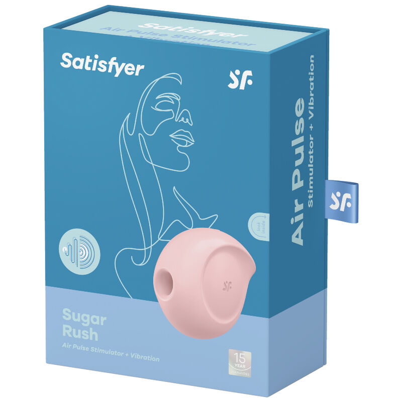 SATISFYER - ESTIMULADOR Y VIBRADOR DE PULSOS DE AIRE SUGAR RUSH AZUL