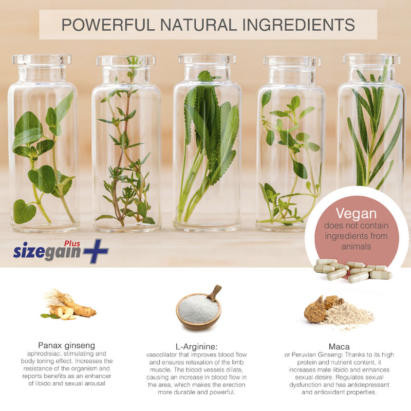 500 COSMÉTICOS - COMPRIMIDOS SIZEGAIN PLUS PARA AUMENTAR O PÊNIS
