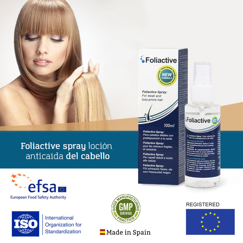 500 COSMÉTICOS - SPRAY FOLIATIVO. SPRAY PARA PREVENIR A QUEDA DE CABELO E ESTIMULAR O CRESCIMENTO