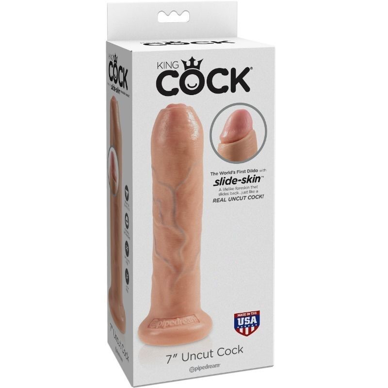 KING COCK - DILDO REALISTA SIN CORTAR, COLOR CARNE, 21 CM