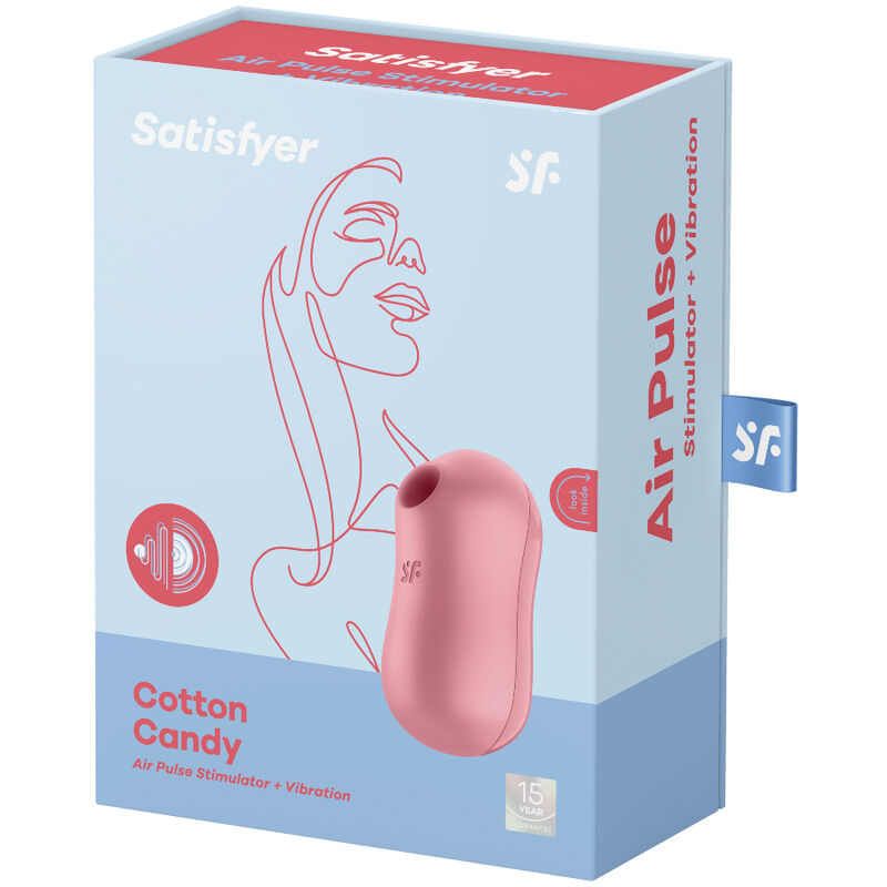 SATISFYER - ESTIMULADOR Y VIBRADOR DE AIRE CON PULSACIONES DE ALGODÓN DE AZÚCAR ROSA