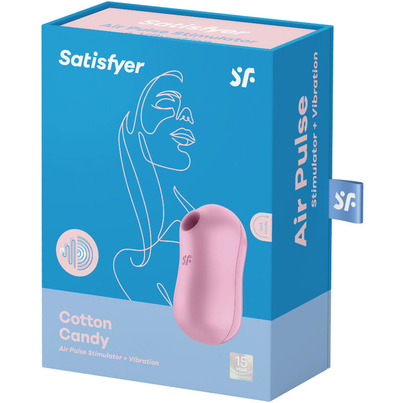 SATISFYER - ESTIMULADOR Y VIBRADOR DE AIRE CON PULSACIONES DE ALGODÓN DE AZÚCAR ROSA