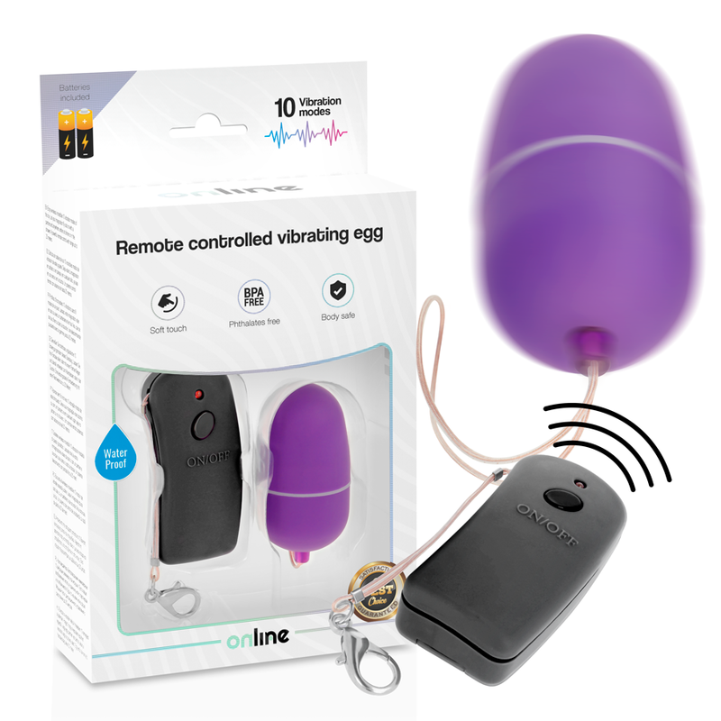 ONLINE - OVO VIBRANTE COM CONTROLE REMOTO ROXO