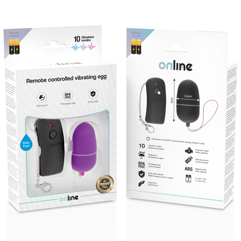 ONLINE - OVO VIBRANTE COM CONTROLE REMOTO ROXO