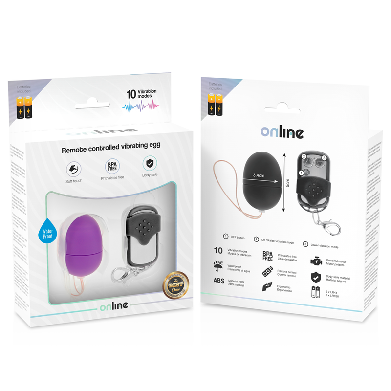 ONLINE - OVO VIBRANTE COM CONTROLE REMOTO ROXO