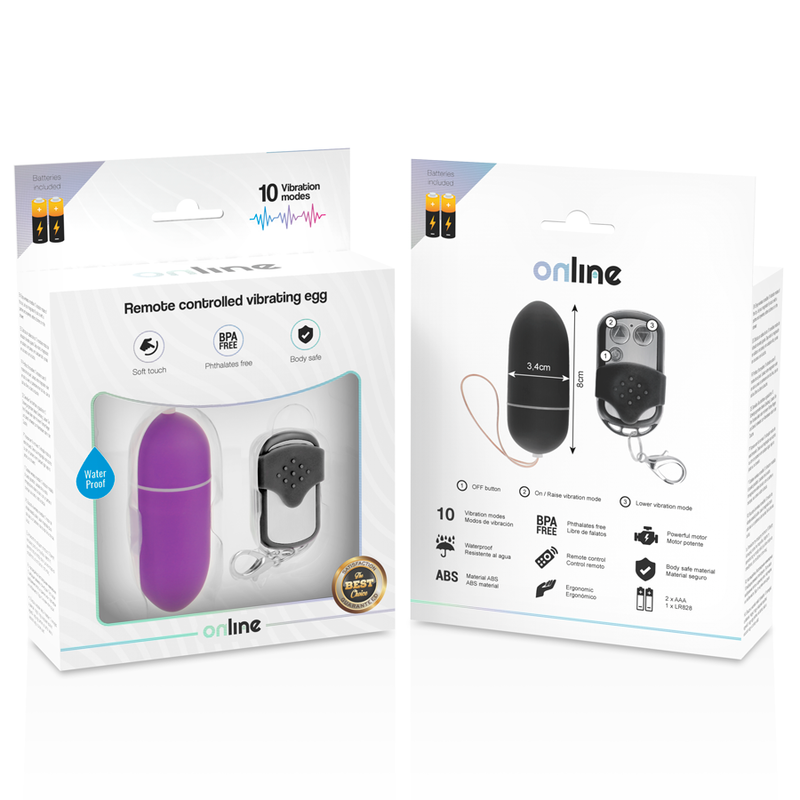 EN LÍNEA - HUEVO VIBRADOR CON CONTROL REMOTO L MORADO