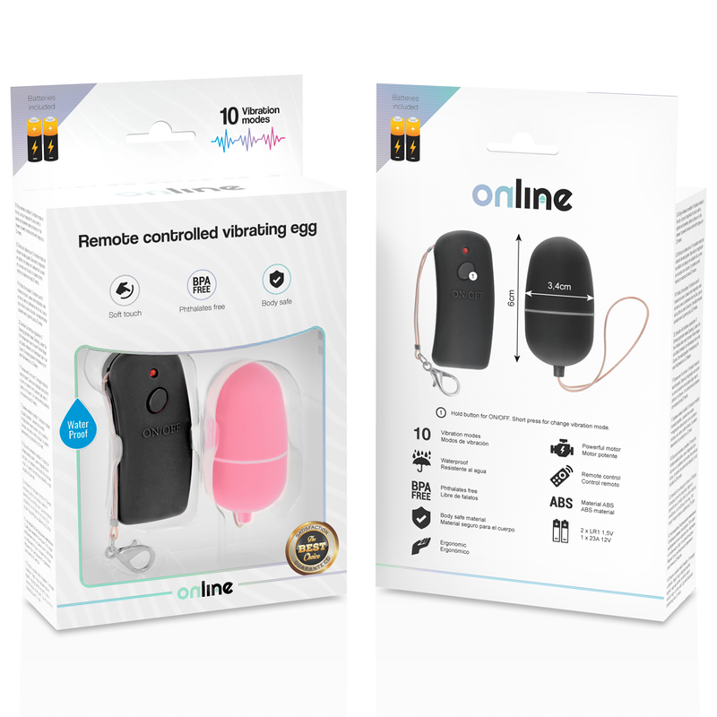 ONLINE - OVO VIBRATÓRIO ROSA COM CONTROLE REMOTO