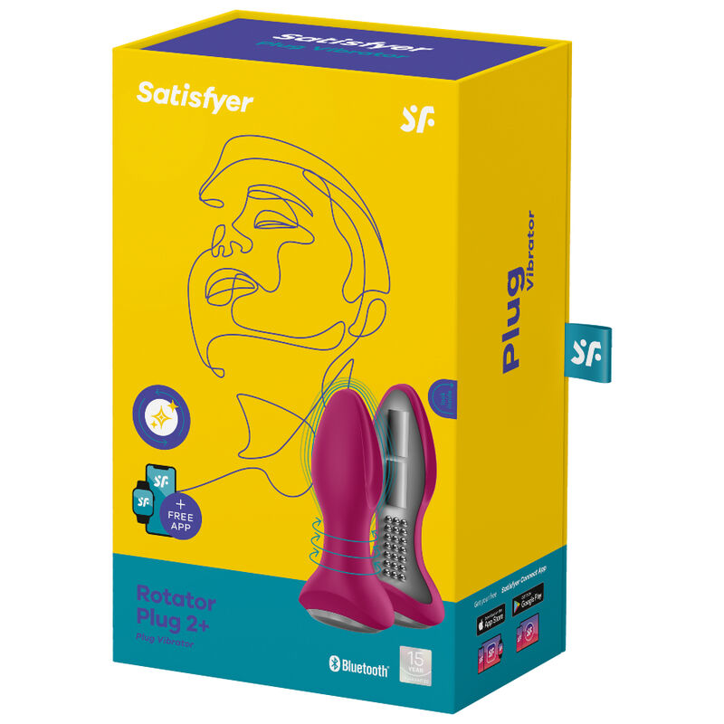 SATISFYER - ROTATOR PLUG 2+ PLUG VIBRATÓRIO APP VERMELHO