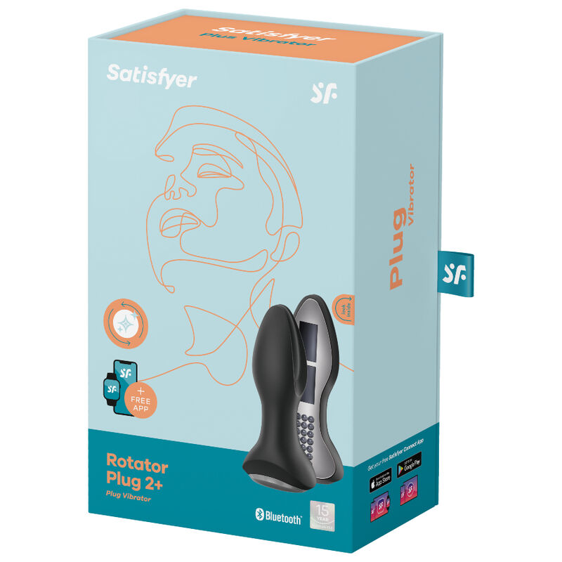 SATISFYER - ROTATOR PLUG 2+ PLUG VIBRATÓRIO APP VERMELHO