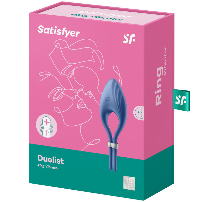 SATISFYER - ANEL VIBRADOR DUELISTE CINZA