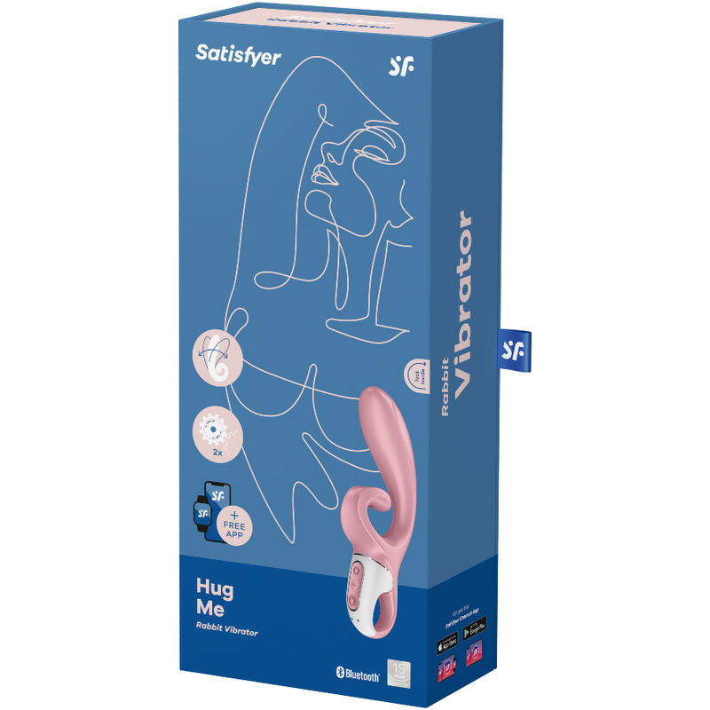 SATISFYER - ABRAÇO DE COELHO VIBRADOR APLICATIVO AZUL