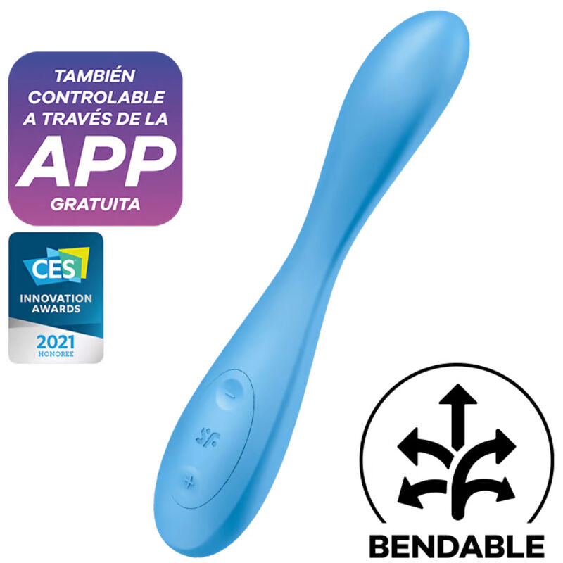 SATISFYER - APLICATIVO MULTIVIBRANTOR G-SPOT FLEX 4+ AZUL