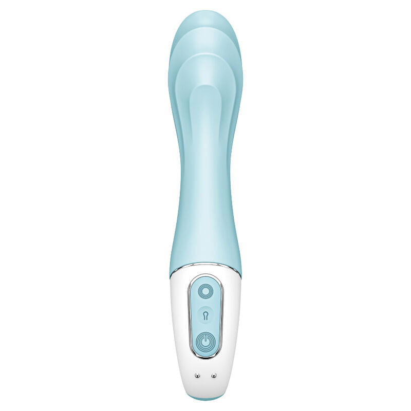 SATISFYER - VIBRADOR DE BOMBA DE AR 5+ VIBRADOR INFLÁVEL PARA PONTO G APLICATIVO AZUL