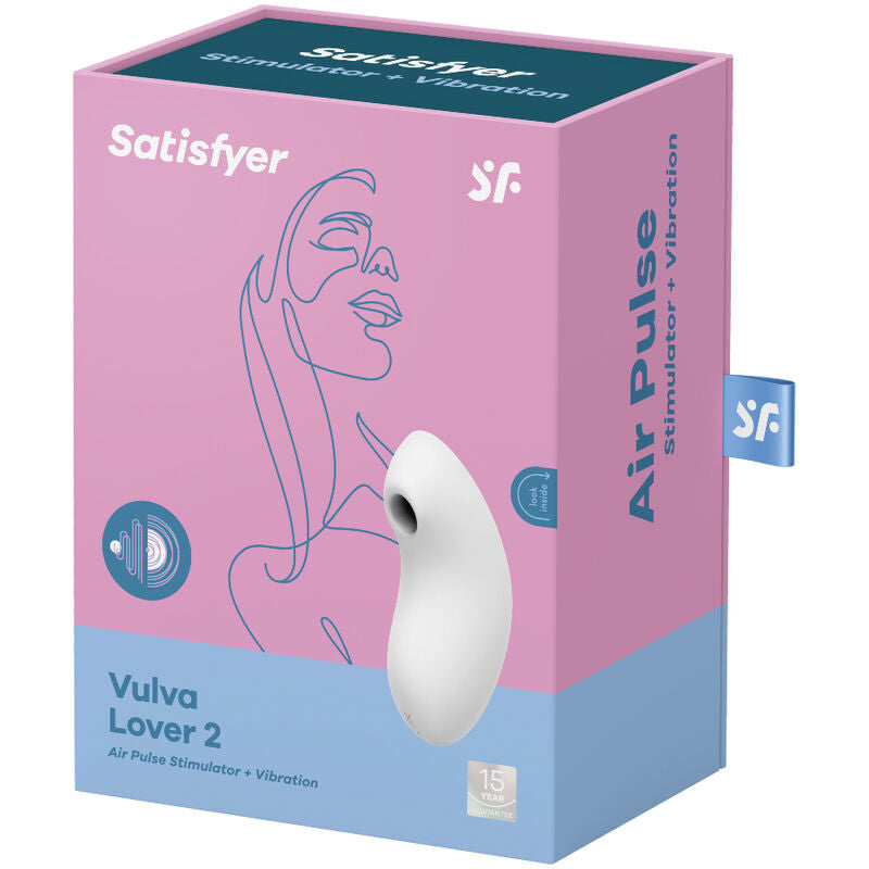 SATISFYER - VULVA LOVER 2 ESTIMULADOR Y VIBRADOR DE PULSACIONES DE AIRE BLANCO