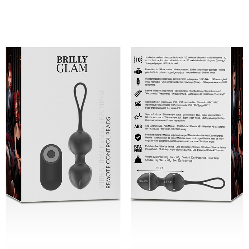 BRILLY GLAM - CONTAS KEGEL VIBRATÓRIAS COM CONTROLE REMOTO