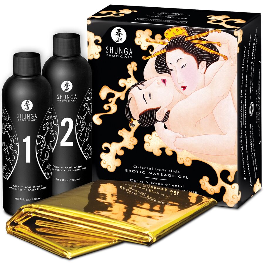 SHUNGA - GEL DE MASSAGEM ERÓTICO CORPO A CORPO COM MELÃO ORIENTAL E MANGA
