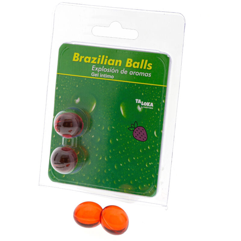 TALOKA - 2 BOLAS BRASILEIRAS DE GEL ÍNTIMO MORANGO