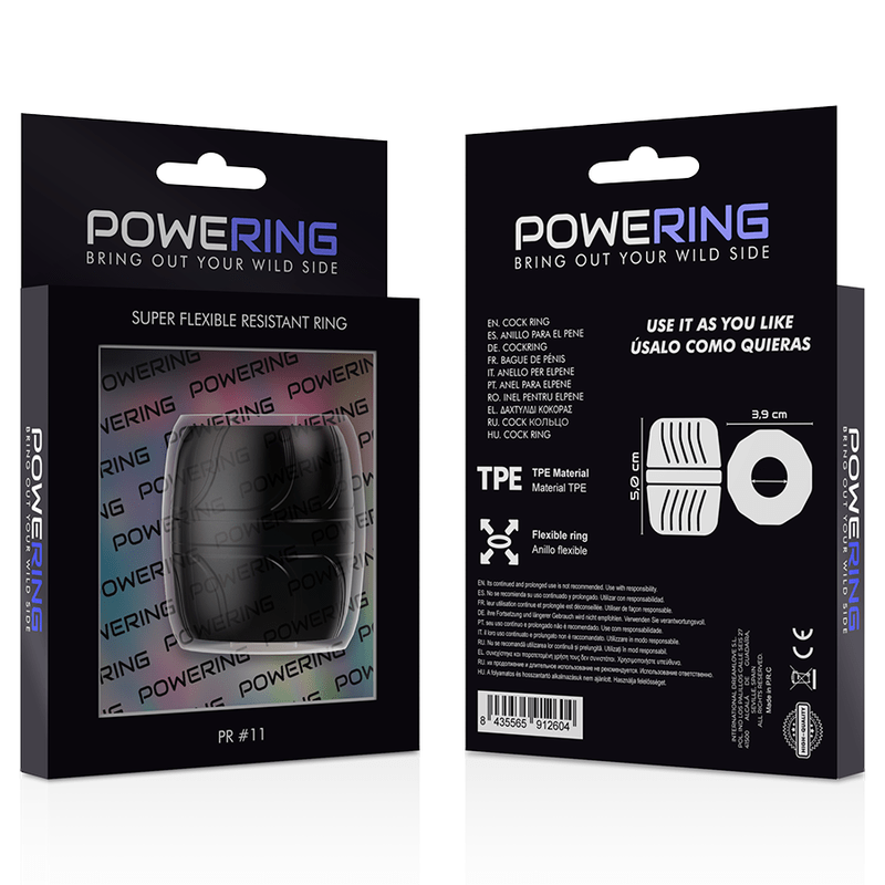 POWERING - ANEL PÊNICO SUPER FLEXÍVEL E RESISTENTE 5 CM PR11 PRETO