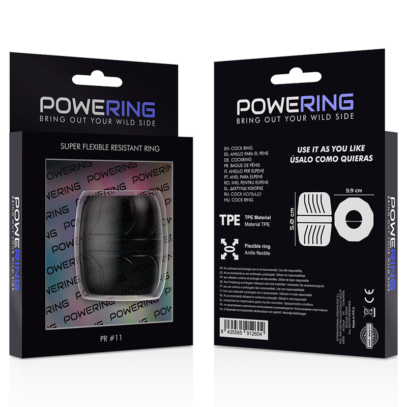 POWERING - ANEL PÊNICO SUPER FLEXÍVEL E RESISTENTE 5 CM PR11 PRETO