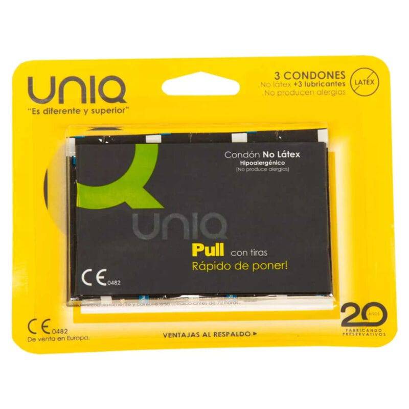 UNIQ - PULL SEM LÁTEX PRESERVATIVOS COM TIRAS 3 UNIDADES - Toys "n" Us