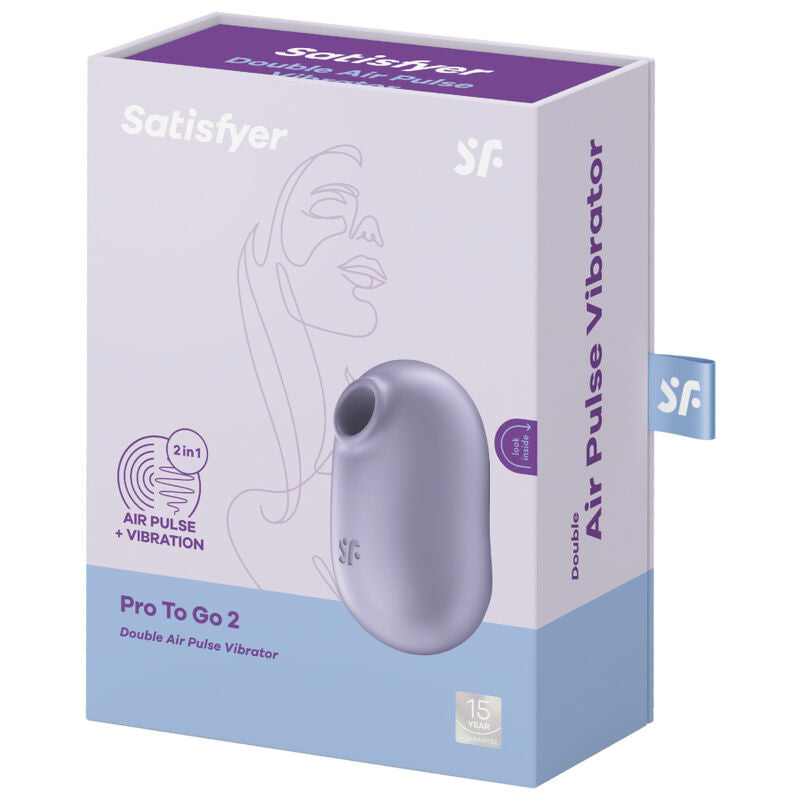 SATISFYER - PRO TO GO 2 ESTIMULADOR Y VIBRADOR DE DOBLE PULSO DE AIRE VERDE
