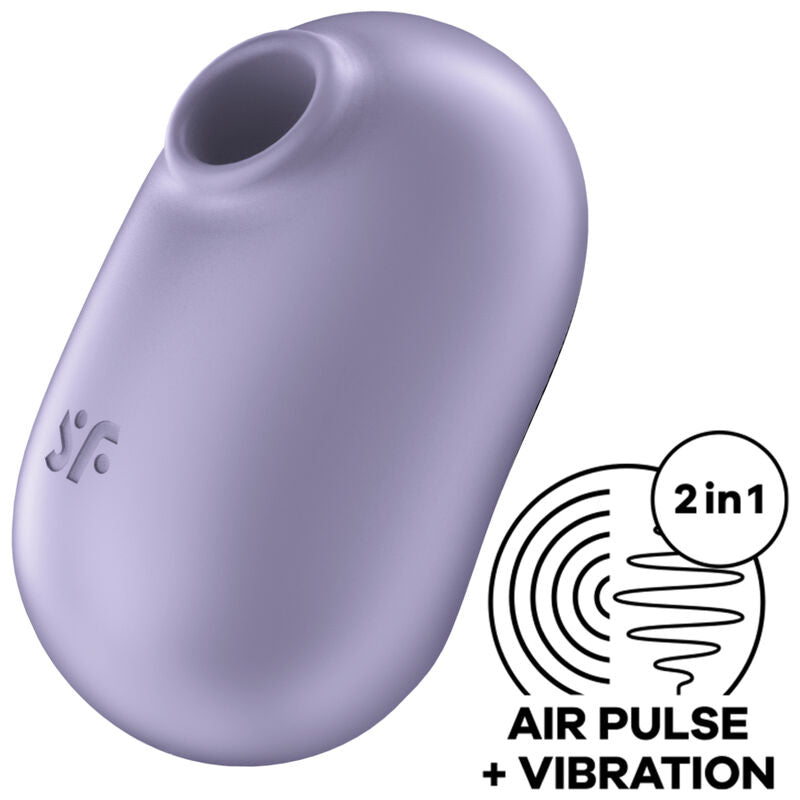 SATISFYER - PRO TO GO 2 ESTIMULADOR Y VIBRADOR DE DOBLE PULSO DE AIRE VERDE
