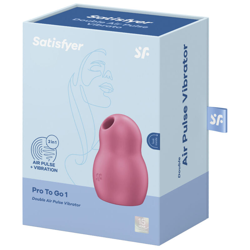 SATISFYER - PRO TO GO 1 ESTIMULADOR DE PULSO DE AR DUPLO E VIBRADOR AZUL