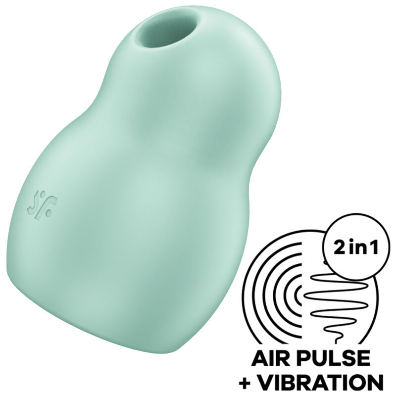 SATISFYER - PRO TO GO 1 ESTIMULADOR DE PULSO DE AR DUPLO E VIBRADOR AZUL
