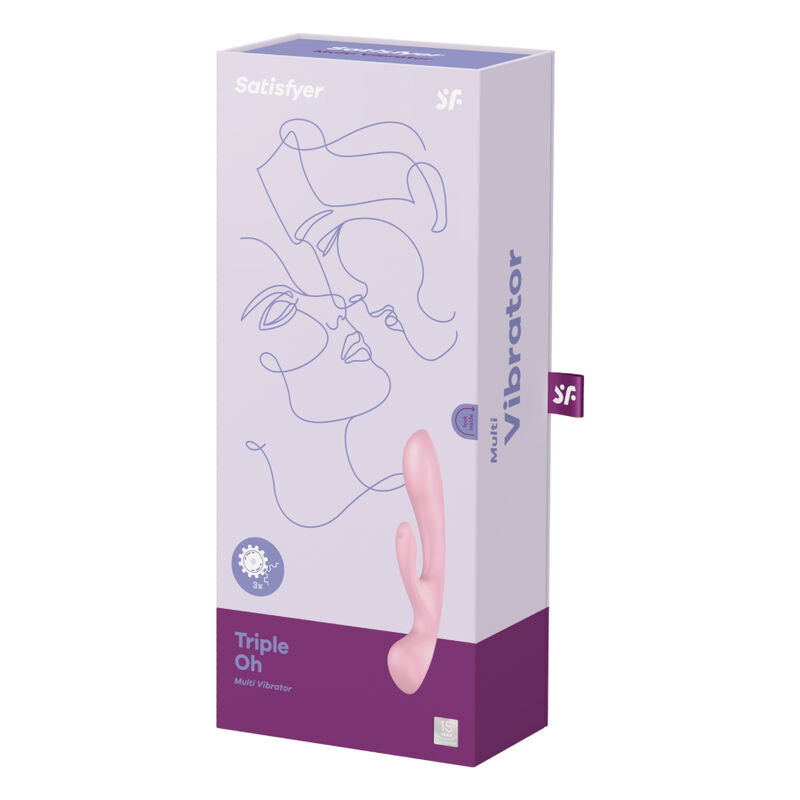 SATISFYER - TRIPLE OH HÍBRIDO VIBRAÇÃO AZUL