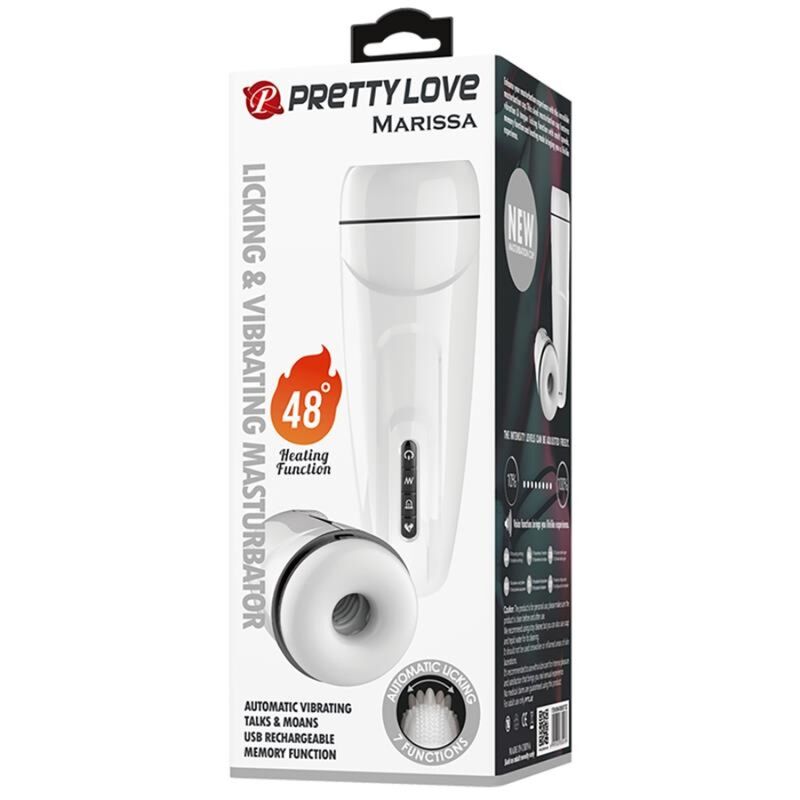 PRETTY LOVE - MASTURBADOR MASCULINO MARISSA CON VIBRACIÓN, CALOR, VOZ Y SUCCIÓN