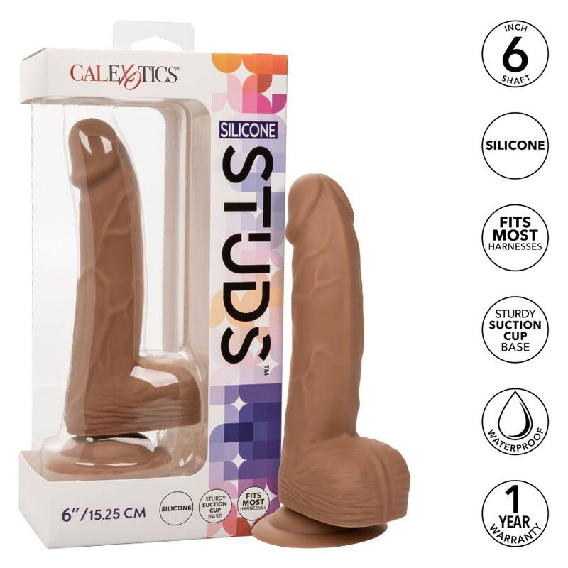 CALEXOTICS - Tachuelas de silicona 15,24 cm marrón