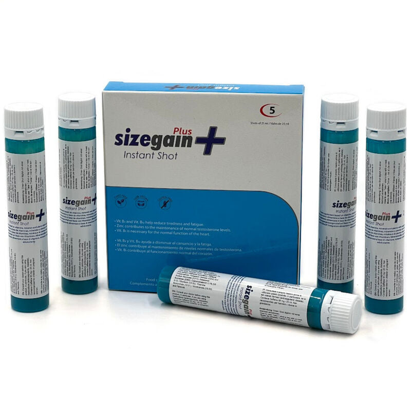 500 COSMÉTICOS - SIZEGAIN PLUS INSTANT SHOT ENERGIZANTE MASCULINO 5 UNIDADES