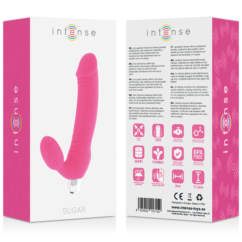 INTENSO - AÇÚCAR SETE VELOCIDADES SILICONE FÚSSIA