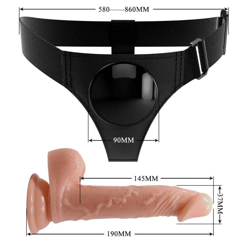 PRETTY LOVE - CALCINHAS UNIVERSAIS ARNÊS COM DILDO KEVIN 19 CM NATURAL