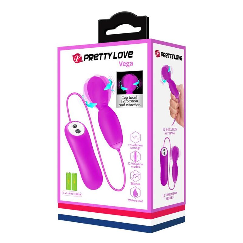 PRETTY LOVE - ROTAO E VIBRAO MASSAGER VEGA 12 FUNÕES FÚCSIA