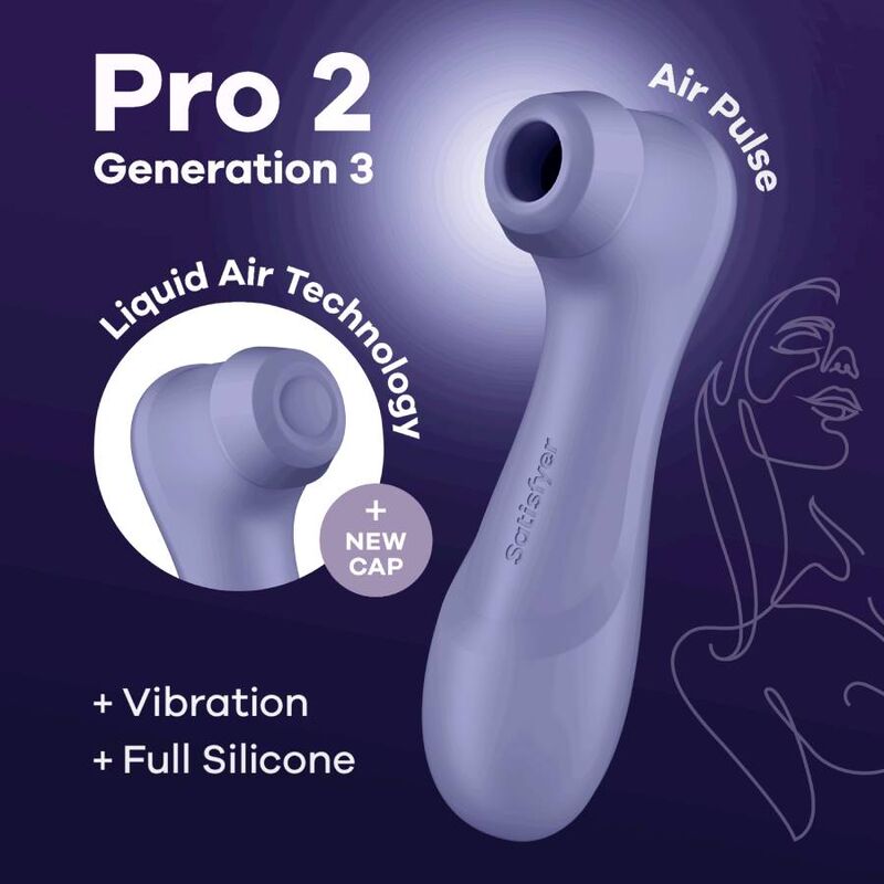 SATISFYER - PRO 2 GERAÇÃO 3 TECNOLOGIA DE AR LÍQUIDO LILAC