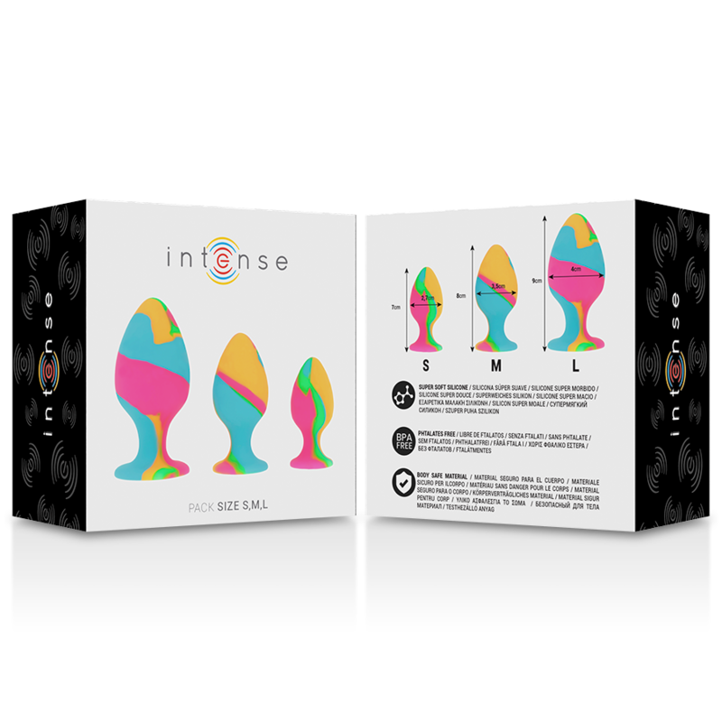 INTENSO - CONJUNTO DE PLUGUES DE SILICONE MULTICOLORIDO