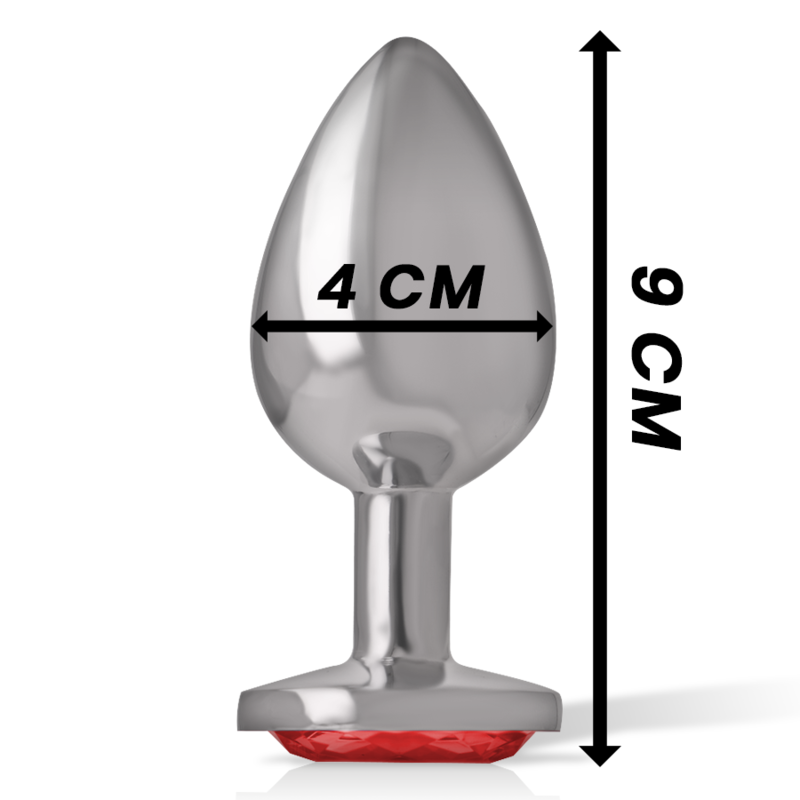 INTENSO - PLUG ANAL DE METAL DE ALUMÍNIO COM CRISTAL VERMELHO TAMANHO G