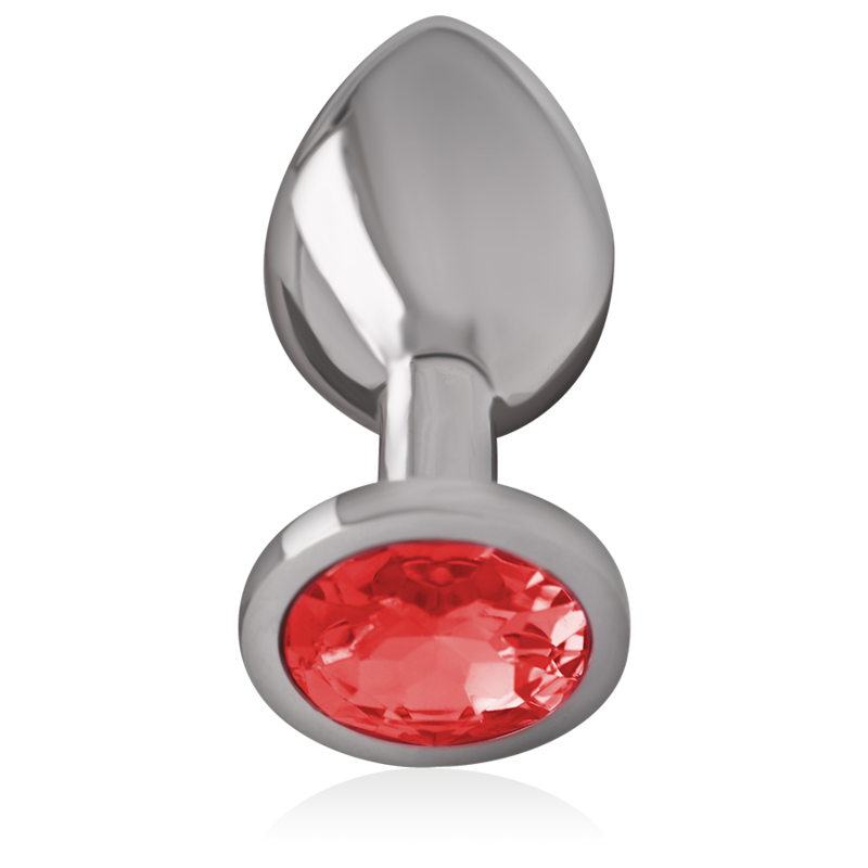 INTENSO - PLUG ANAL DE METAL DE ALUMÍNIO COM CRISTAL VERMELHO TAMANHO G