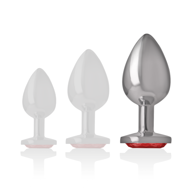 INTENSO - PLUG ANAL DE METAL DE ALUMÍNIO COM CRISTAL VERMELHO TAMANHO G