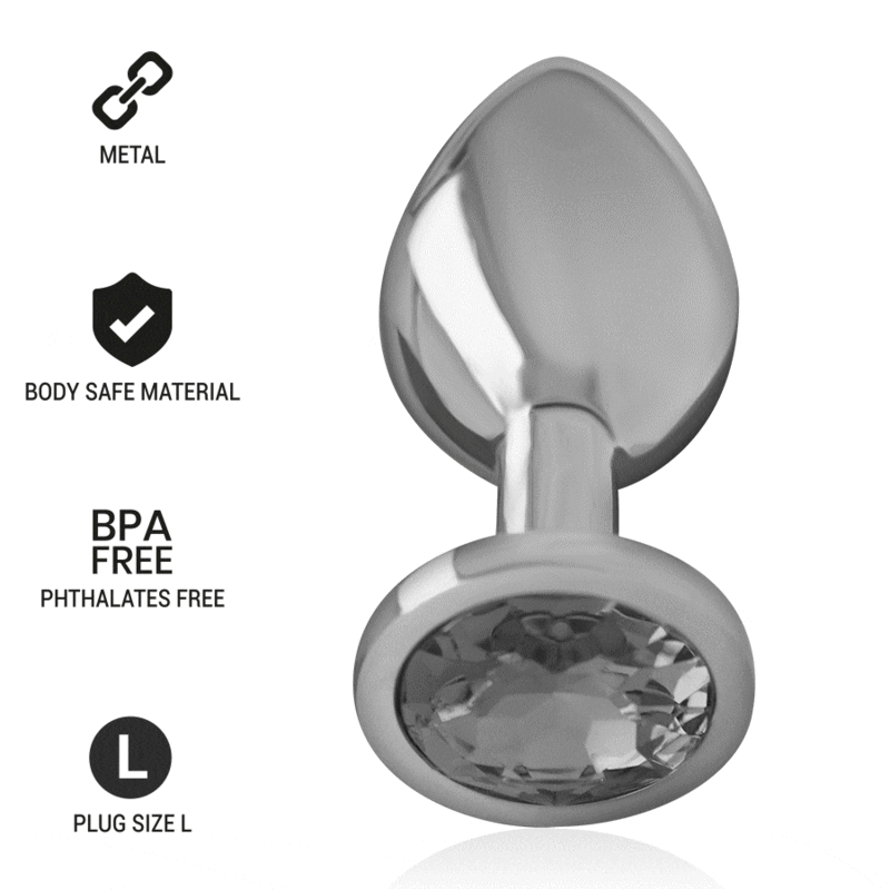INTENSO - PLUG ANAL DE ALUMÍNIO E METAL COM VIDRO PRETO TAMANHO G