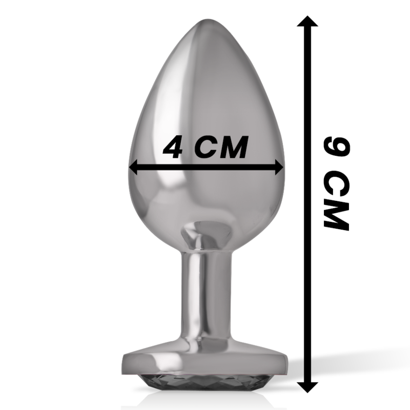 INTENSO - PLUG ANAL DE ALUMÍNIO E METAL COM VIDRO PRETO TAMANHO G