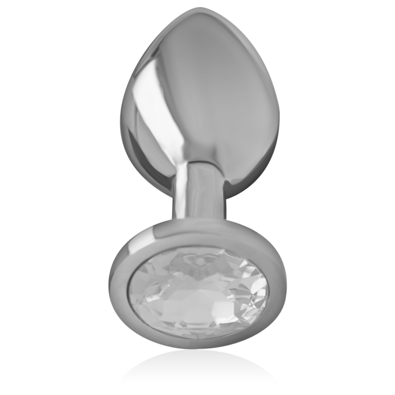 INTENSO - PLUG ANAL DE ALUMÍNIO COM CRISTAL PRATEADO TAMANHO M