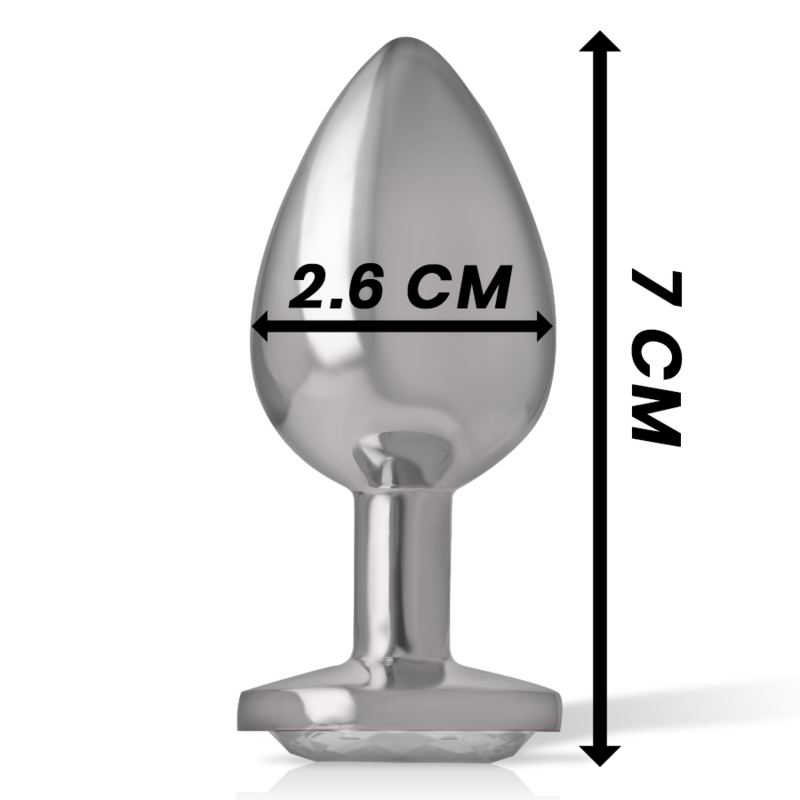 INTENSO - PLUG ANAL DE METAL DE ALUMÍNIO COM CRISTAL PRATEADO TAMANHO P
